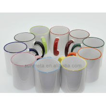 Produits les plus vendus, sublimation, en céramique, tasse, jante, couleur, poignée, couleur, tasse